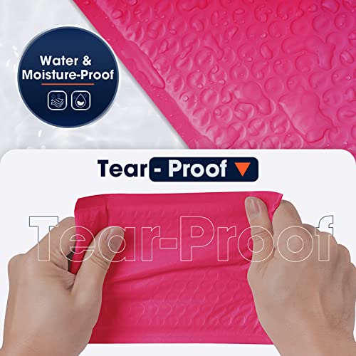 K&Mj 4X8 Bubble Mailer,50 Pc,Hot Pink Bubble Mailers For Small Business,Padded Envelopes,Tear-Proof Self-Seal Thickened Bubbles Shipping Bags,For Packaging Jewelry,Makeup,Electric Product Or Parts Ect #TOP3