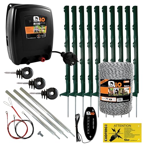 Ellofence Wildschweinabwehr Set (125m) - Effektiver Elektrozaun...