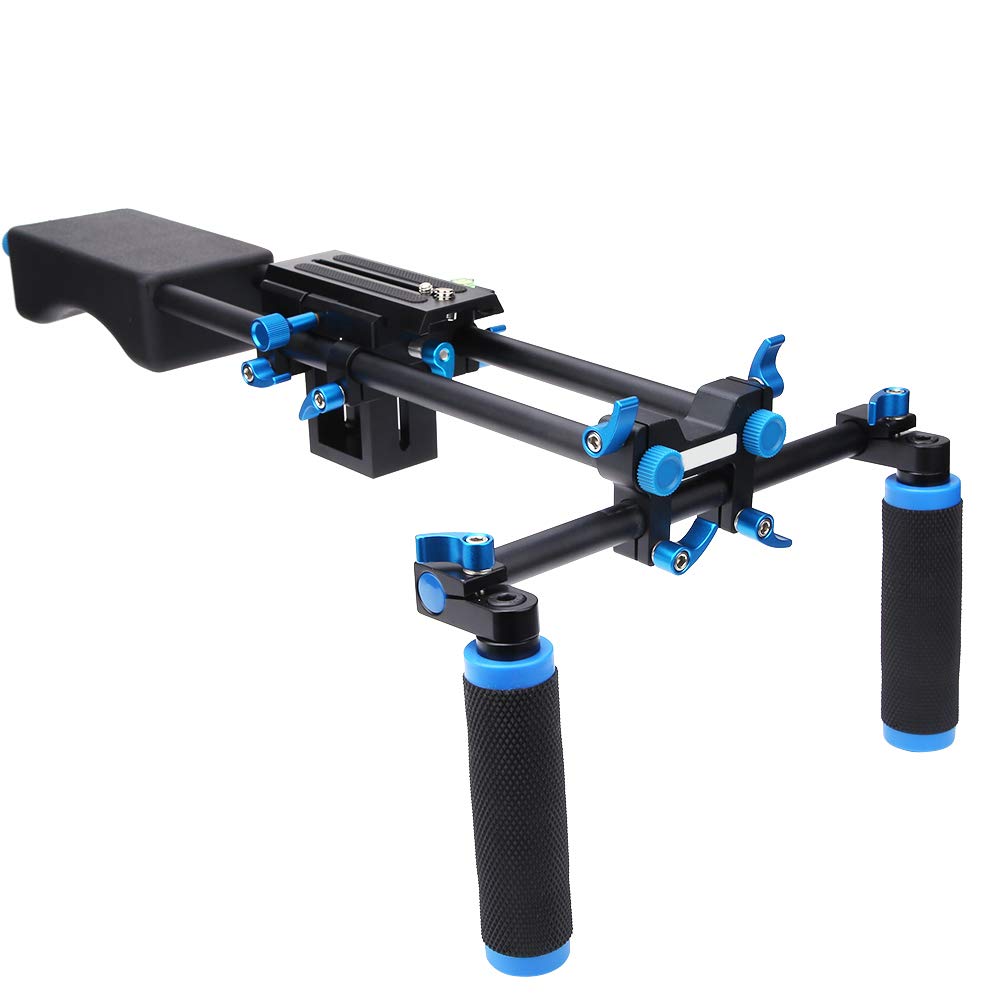 Akozon D2 DSLR RIG Support de Stabilisateur D'épaule pour Caméra de Prise de Vue Vidéo Stable Compatible avec Trépied