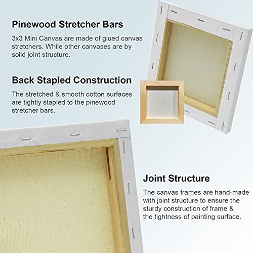Phoenix 54 Pack Stretched Canvas And Canvas Panels Multi Sizes Canvases For Painting - 3X3, 6X6, 9X12, 12X16,11X14 Inch, 8 Oz Triple Primed White Blank Cotton Canvas Boards For Acrylic, Oil Paints #TOP2