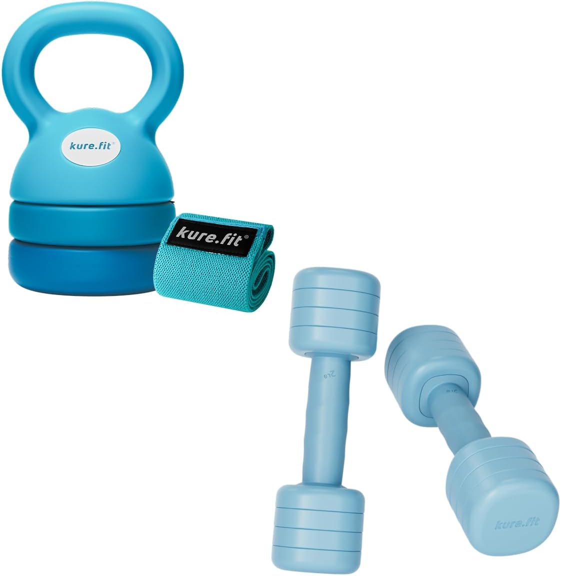 Blue Adjustable Kettlebell (12 lbs) and Blue Adjustable Dumbbell (5 lbs) Bundle