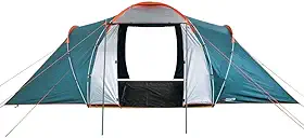 NAUTIKA, Barraca para acampamento familiar com quartos separados Modelo Explorer com capacidade para 4/6 pessoas. Coluna d’água de 2500mm. Modelo iglu autoportante. Verde e cinza