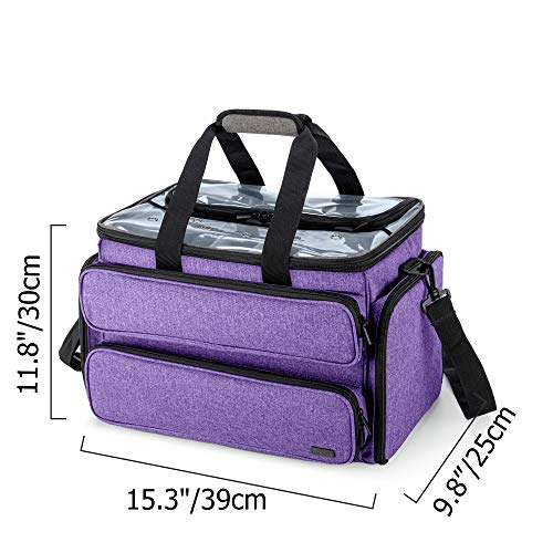 Yarwo Knitting Bag, Yarn Storage Organizer Tote For Knitting Needles(Up To 14”), Crochet Hooks, Circular Needles, Projects And Skeins Of Yarn, Purple (Bag Only) #TOP5
