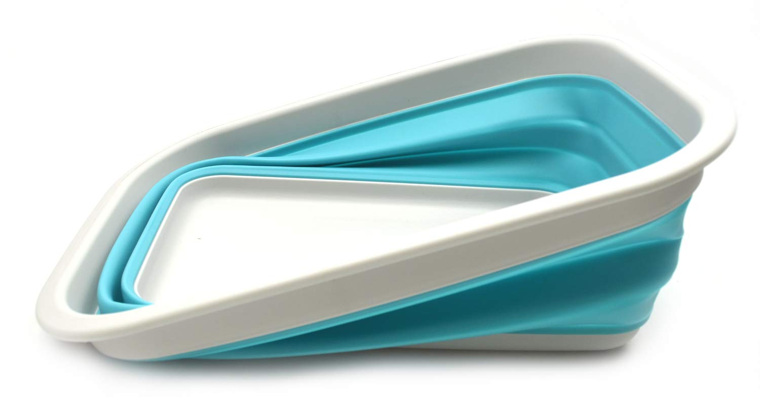 Cestino Pieghevole Da Picnic 19L Sammart - Borsa Portatile Per Spesa, Spiaggia E Campeggio, Bianco/Verde - Foto 8