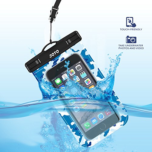 Joto Universal Waterproof Phone Pouch Cellphone Dry Bag Case For Iphone 14 13 12 11 Pro Max Mini Xs Xr X 8 7 6S Plus Se, Galaxy S21 S20 S10 Plus Note 10+ 9, Pixel 4 Xl Up To 7"-Camoblue #TOP1