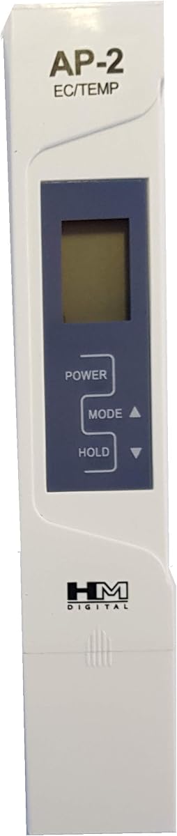 HM Digital AP-2 AquaPro Water Quality Electrical Conductivity Tester, 0-9999 µS Range, 1 µS Resolution, +/- 2% Readout Accuracy , Black