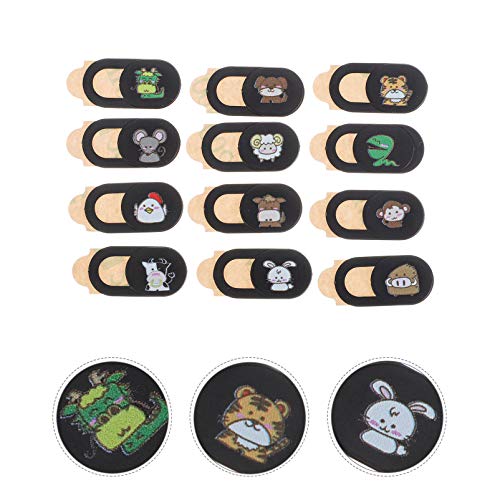 Mobestech 12Pcs Chinese Zodiac Animal Tampa Da Câmera Kit Tampa Slide Bloqueador Do Zodíaco Chinês A