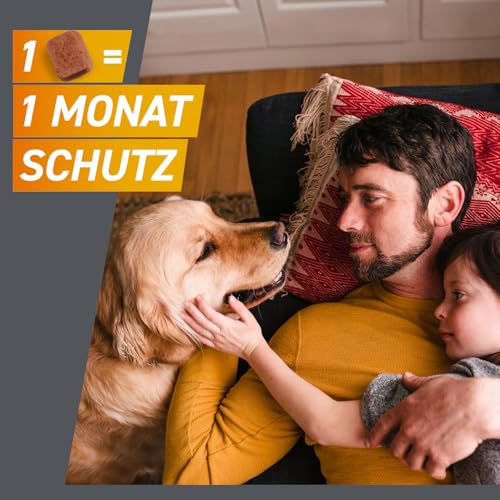 FRONTPRO Hund M - Kautablette gegen Zecken & Flöhe (Hunde 4 bis 10 kg) - 3X Kautabletten für 3 Monate Zecken- und Flohschutz