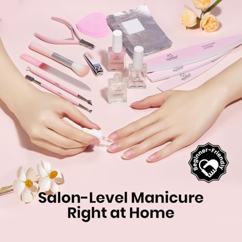 Image of Beetles Gel Polish Remover Kit Nail Care Kit Nail Prep Set Cuticle Oil Cuticle Remover Nails Strengthener 14pcs Manicure Tools Glass Files Removal Foil Wraps Cuticles Trimmer Pushers Gift for Women