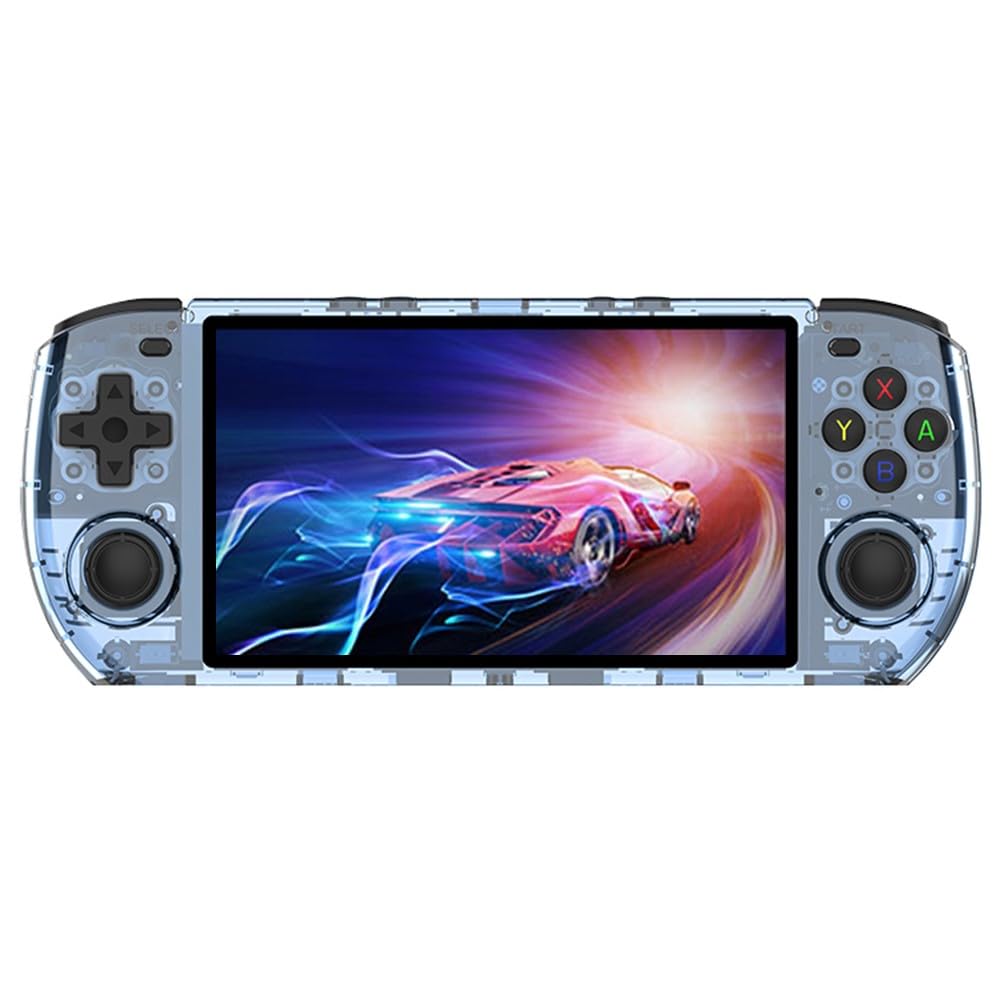 Console di gioco portatile retrò RGB10 MAX3, console di gioco con schermo da 5 pollici open source, nera, senza scheda TF (TP blu)