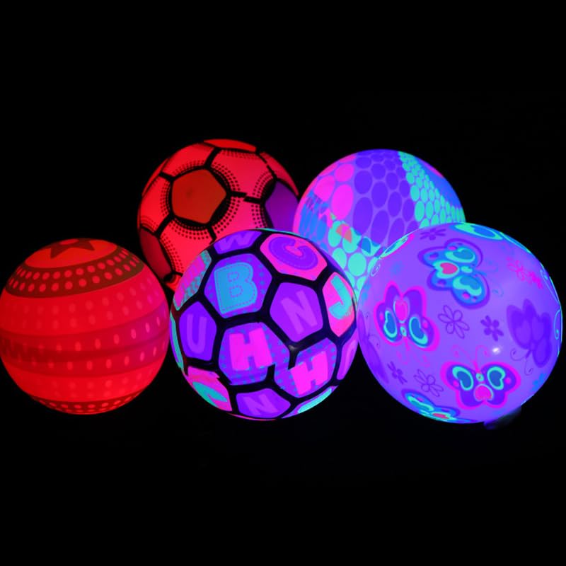 12 Leuchtende Blinkende Bälle für, Aufblasbares, Federndes, Weiches Fitnessspielzeug, Super Schillernde LED-Lichter, Geeignet für Outdoor-Aktivitäten, Gemeinsames Spielen mit Freunden, ca.