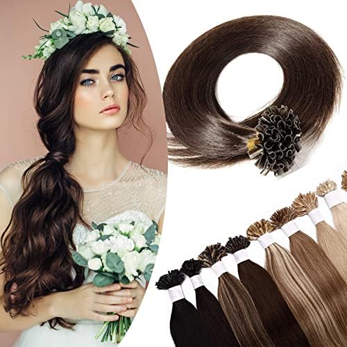 18" SEGO Nano Ring Tip Hair Extensions Real Human Hair [1g*50Strands] #12/613 Golden Brown&Bleach Blonde Micro Loop Beads Pre Bonded Remy Hair Straight (50g)