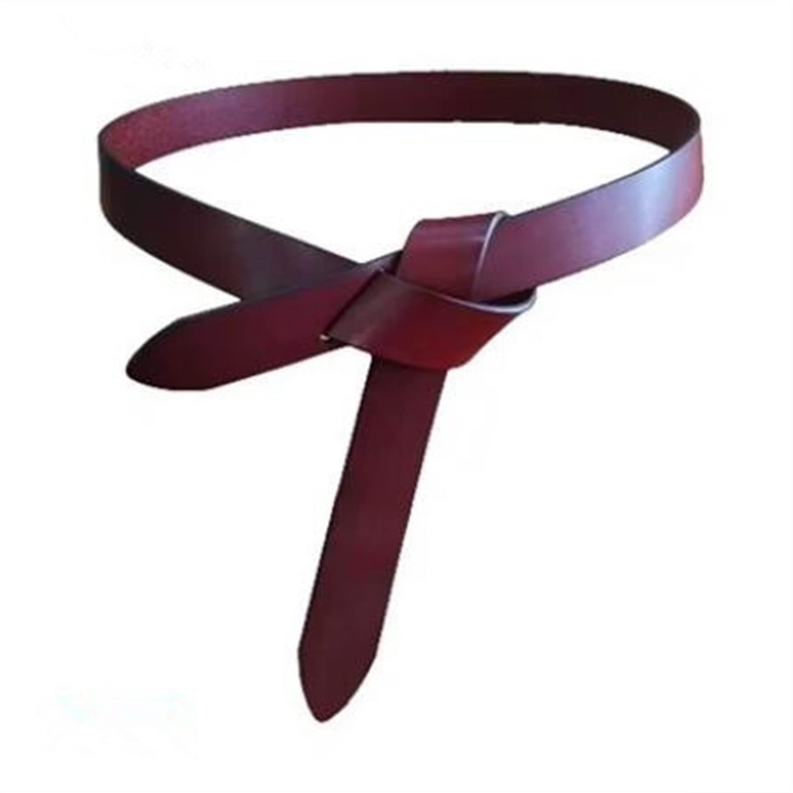 Waist Belt Women Belts Soft Real Leather Knotted Strap Belt Dress Accessories Lady Waistbands Long Women Belt Belt for Women (Size : 120CM, Color : Burgundy)