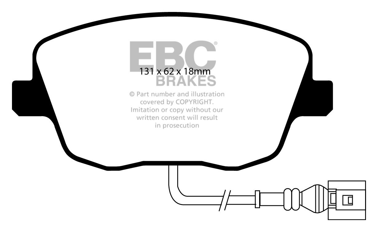 EBC Yellowstuff Front Brake Pads for SKODA Fabia (5J) 1.6L 105 HP DP41479R