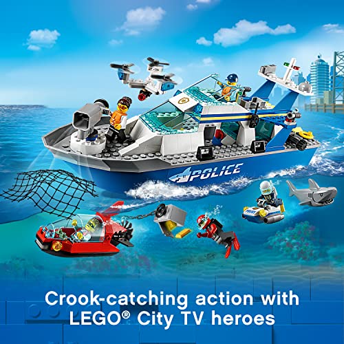 Image of LEGO City Police Patrol Boat 60277 Building Kit (276 Pcs),Multicolor