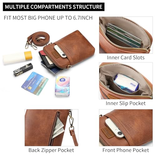 SENDEFN Cell Phone Purses for Women Small Crossbody Bag Shoulder Handbag with Adjustable Strap3