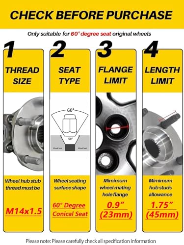 Image of MIKKUPPA M14x1.5 Lug Nuts - Replacement for Chevy Silverado 1500 Traverse Colorado Tahoe, GMC Sierra Savana Aftermarket Wheel, Chrome 24pcs Wide 23mm Closed End Bulge Acorn One-Piece Tire Lug Nut