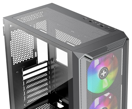 Xilence X613 Xilent Blade Ii Gaming Pc Case, 3 X 120 Mm Argb Fans, Atx Midi Tower Case, Mesh Front Panel For Good Airflow And Pwm/Argb Control Board, Pannello Laterale In Vetro Senza Viti, Nero - 4