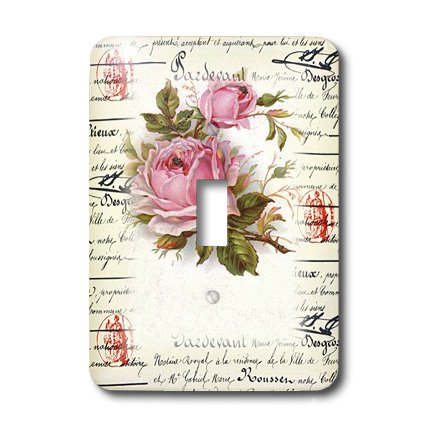 Impression de rose sur plaque interrupteur au design graphique raffiné