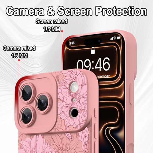 Coque iPhone 17 Pro silicone fleurs roses souple et fine OOK