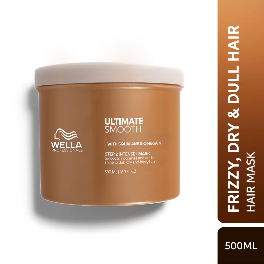 Wella Professionals Ultimate Smooth Hair Mask – pielęgnująca kuracja do włosów ze skwalanem i Omega 9 – do suchych, matowych i kręconych włosów (500 ml)