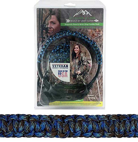 Jakt Gear My Sling-A-Ling Magnetic Paracord Bow Sling + Magnetic Wrist Sling Combo Pack (Blue/Gray camo)