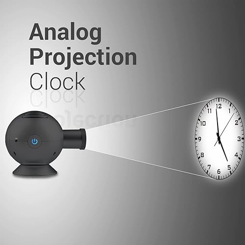 Miniatura 3 de PolyGens Unique LED Analog Projection Clock with Night Light 360 Rotating,BrightnessSize Adjustable,DesktopCeiling Mount Projector Clock for Home