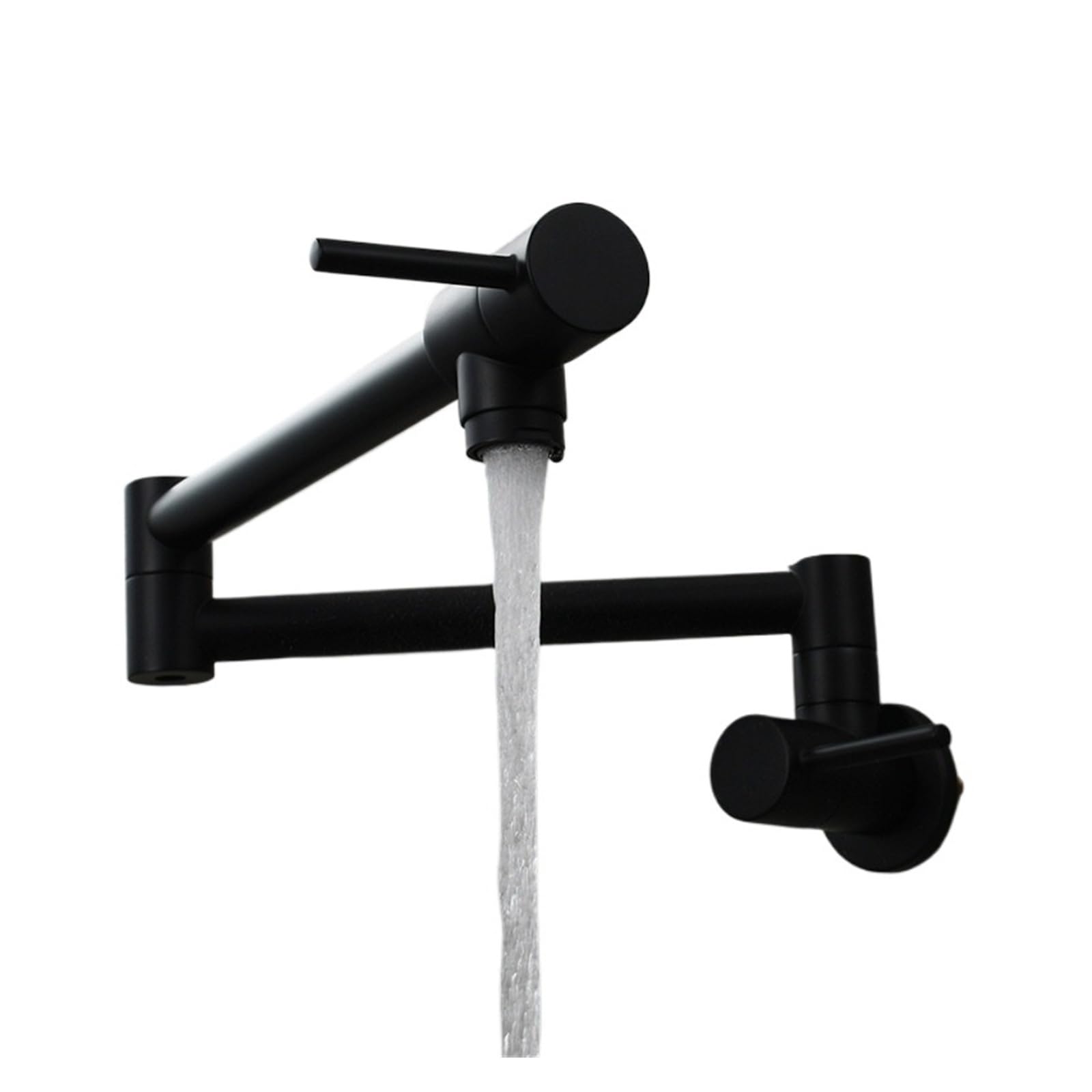 ZQFHSX Copper Kettle Faucet Wall-Mounted Folding Kitchen Single-Cold Sink Rotating Nozzle for Most Scenarios(Black A)