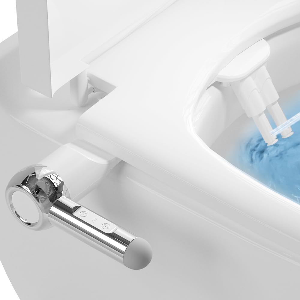 DIY Toilet Bidet Attachment - Tool-Free DIY Installation Non-Electric Bidet Seat Attachment with Adjustable Pressure Universal Fit for