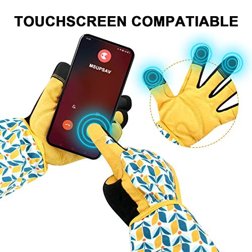 Msupsav SUVELAM Long Garden Gloves&Gardening Gloves,Thorn Proof&Puncture Resistance Yard Work Gloves,Touchscreen Rose Gloves thumb #3