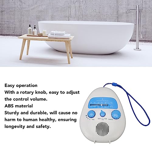 Wasserdichtes Duschradio mit Integriertem Lautsprecher, FM-AM-Empfänger – Einfache Bedienung, Batteriebetriebenes Duschradio für Dusche, Küche, Außenbereich
