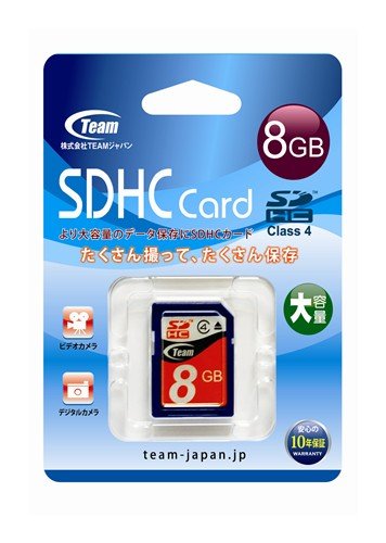 Amazon | Team SDHCメモリーカード Class4 8GB オレンジ TG008G0SD24X 