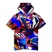 Produktbild CPHGG 3D Gedrucktes T-Shirt Lässige Kurzarm Mit Kapuze + Turban Männer Und Frauen Farbe Bedruckte Kleidung Unisex Hooded T-Shirt Tide