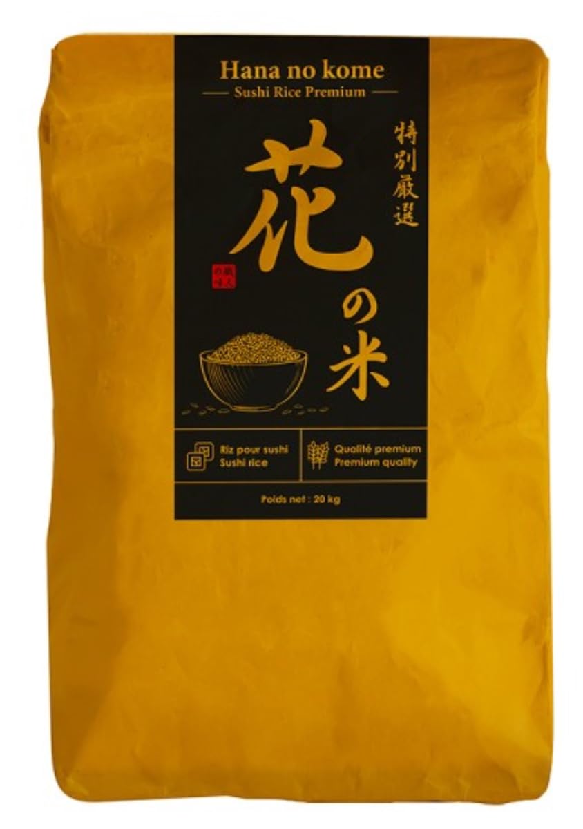 Riz Japonais Hana no kome à Grain Court Qualité Premium 20kg - Riz pour Les Sushis les Onigiris et les Plats de Riz Japonais - Livraison Gratuite France