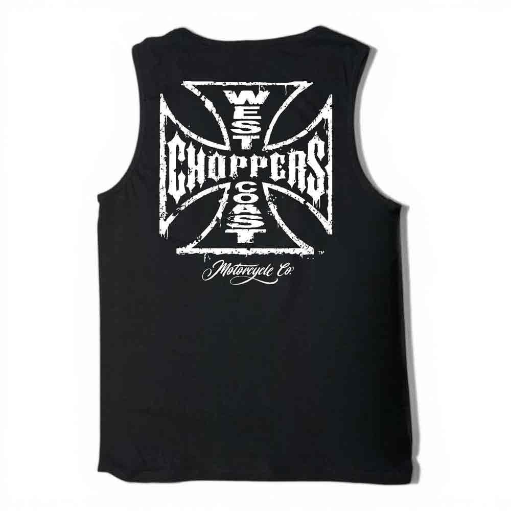 West Coast Choppers Worn Cross Sleeveless T-Shirt 3XL