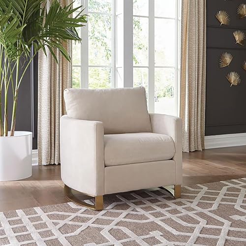 Sillón Arqueado Tapizado Beige miniatura 2