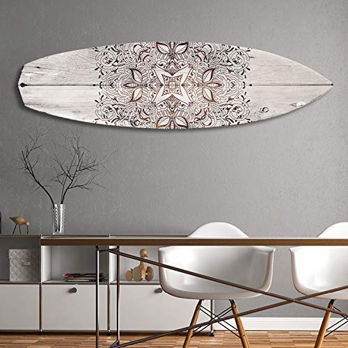 Décoration Murale Planche De Surf Egg En Alu Dibond | 150 X 35 Cm | Effet Bois Wave | Fabriqué En France | Couleur Aqua