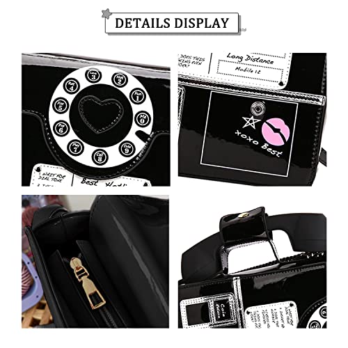 KUANG! Women Reflective Fashion Telephone Shaped Shoulder Bag Ladies Novelty Microphone Crossbody Bag Chain Purse for Girls3