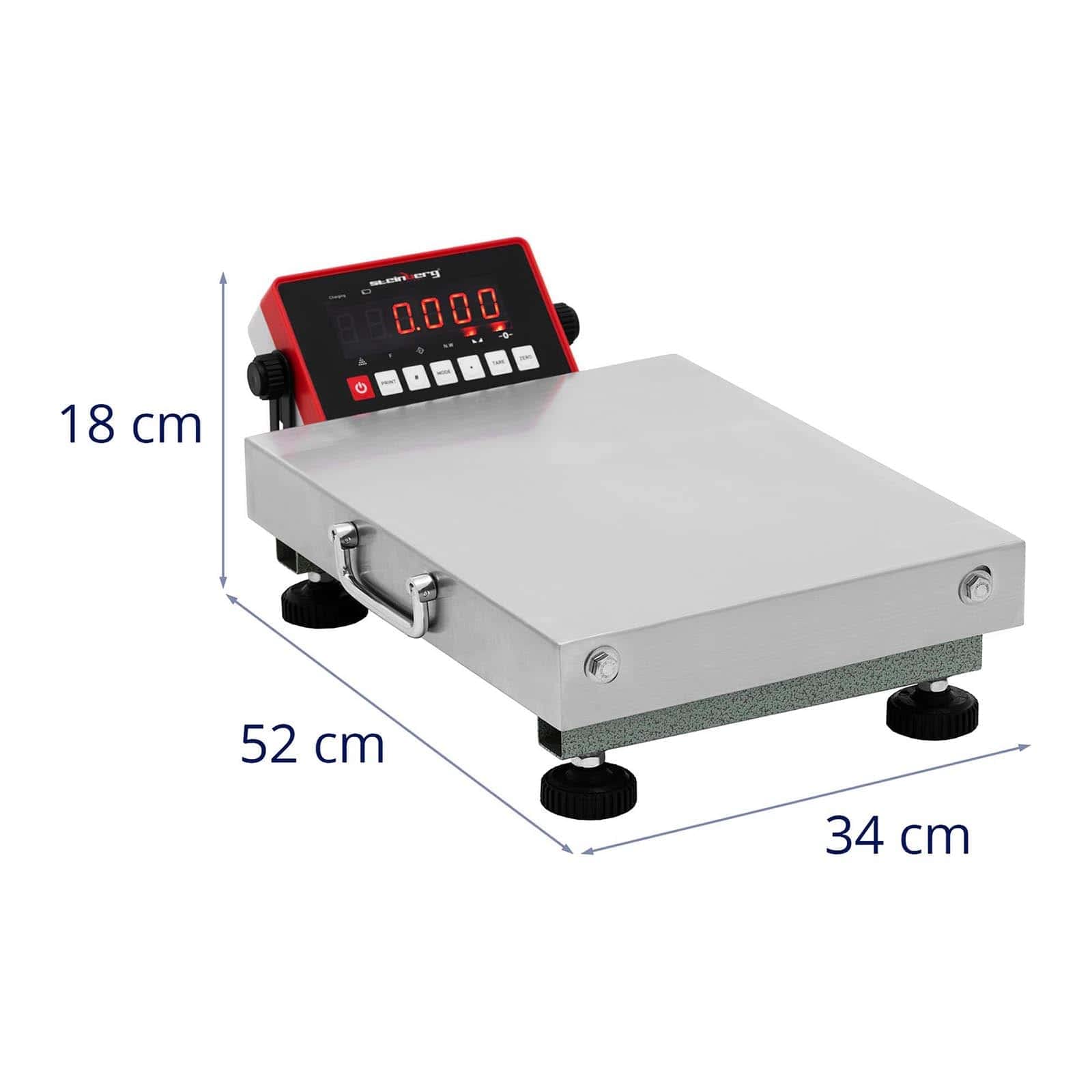 Steinberg Systems SBS-PF-30/5 Plattformwaage 30 kg / 0,005 kg 300 x 400 x 104 mm kg/lb Industriewaage Bodenwaage