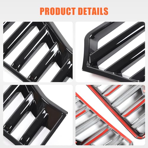 Image of Car Front Headlights Grille Vent Cover Trim Compatible With Toyota Tacoma 2024 2025 ABS Front Side Grill air inlet Vent Panel Cover Interior decoration accessories (Piano Black)