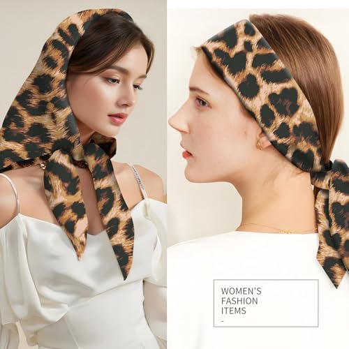 Head Scarf for Women, 27.5" Cute Like Satin Head Hair Scarf, Large Square Fashion Printed Bandana for Hair Wrapping4