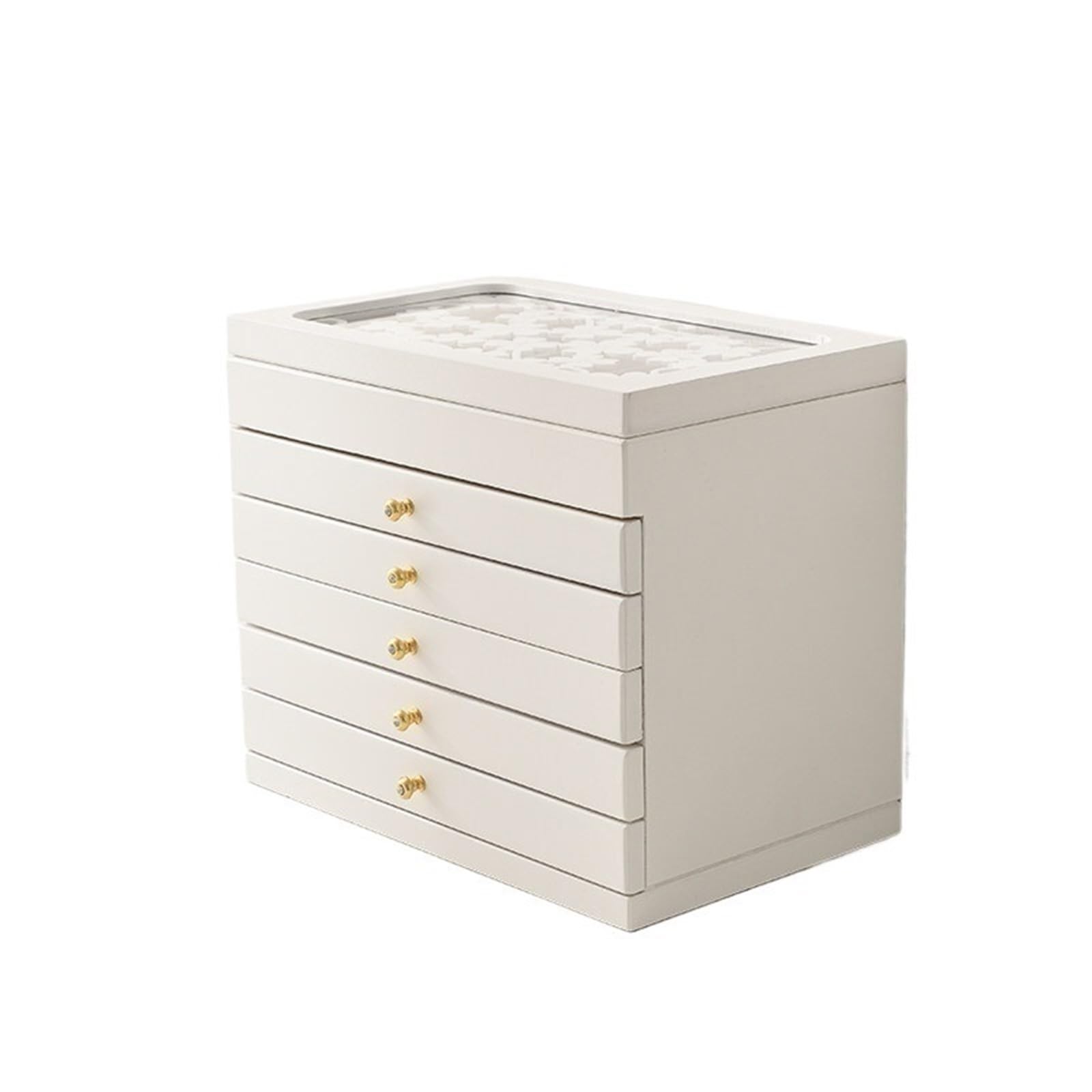 CLQYXRMVC Jewelery Box Wooden Jewelry Box Exquisite Multi-Tiered Makeup Organizer With Mirror Luxury Drawer Case Jewellry Organizer Case(White,Medium)