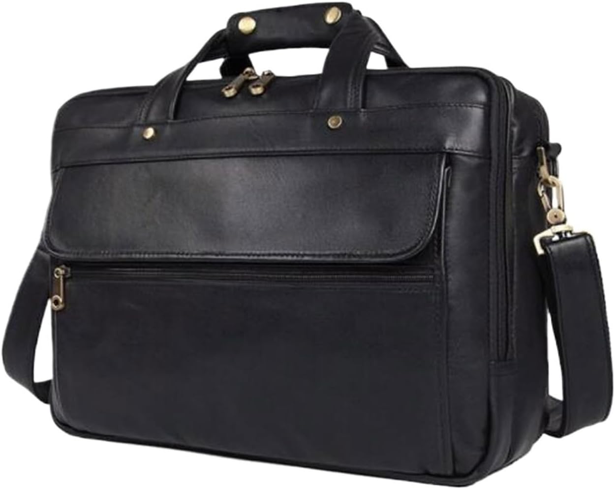 Luggage Handbags Mens Laptop Bags Briefcases Genuine Leather Messenger Shoulder Bags Computer Bags(Black)