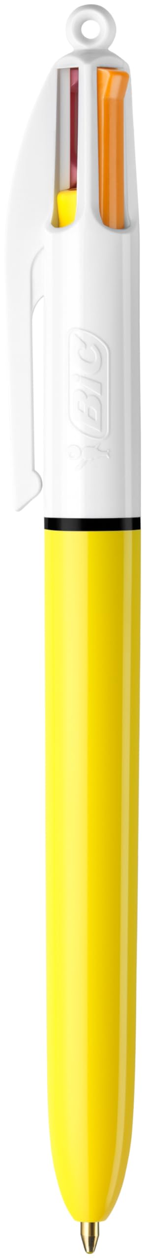 BIC 4 Colours Sun Tükenmez Kalem, 12'li Kutu, 1.0mm Uç, Tek Kalemde Sarı, Mor, Turuncu ve Pembe Renkler