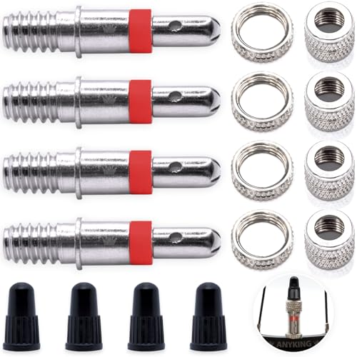 Fahrradventil Blitzventil Ersatz-Set Premium: 4X Dunlop Ventil-Einsatz mit...