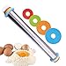 Produktbild Saebye Teigrolle Edelstahl, Dicke-Verstellbares Nudelholz Einstellbar mit Distanz-Scheiben in 4 Größen, Rolling Pin Teigroller,18/8 Edelstahl, 4.5 cm Durchmesser, 44 cm Länge
