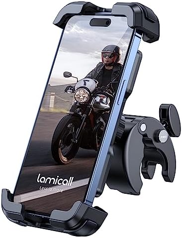 Lamicall Motorcycle Bike Phone Holder with Upgrade Quick Install Bar Clip