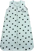 Casulo de Bebê Menino em Suedine 100% Algodão com Estampa de Estrelas – Saco de Dormir Macio(Azul, M)