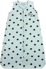 Casulo de Bebê Menino em Suedine 100% Algodão com Estampa de Estrelas – Saco de Dormir Macio(Azul, M)