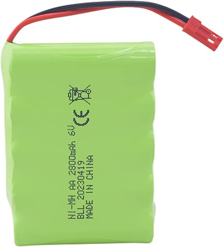 Miniatura 5 de sea jump Batería recargable AA de 6.0 V 2800 mAh con enchufe JST-2P y cable de carga USB para Huina 540 Dump 520 RC Bulldozer y 510 Excavadora 540